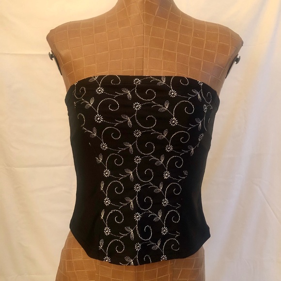 Strapless Floral Stitched Top by Arianne - Picture 1 of 7